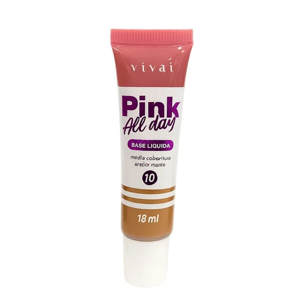 Base Líquida Pink All Day - Cores 2.0 Vivai - Maquiagem em Oferta: Rio Preto & Ribeirão