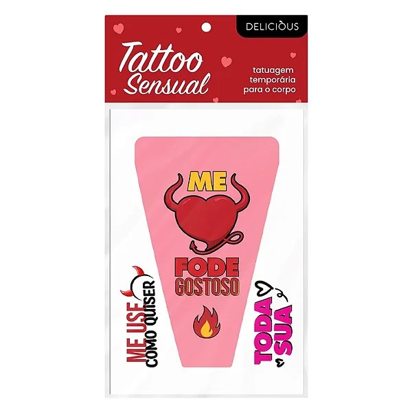 Tattoo Sensual “Me Fode Gostoso” Delicious | Temporária