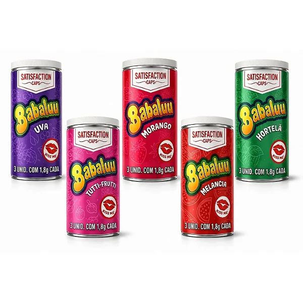 Babaluu Satisfaction Caps | Bolinha Beijável 3 Unidades | Uva |Tutti Frutti