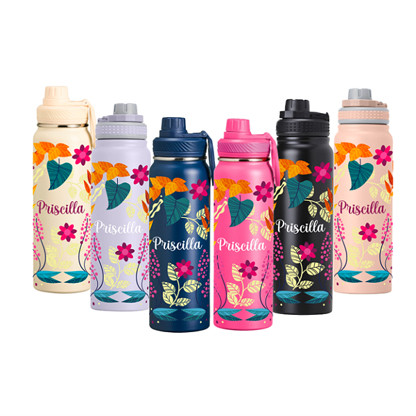Garrafa Térmica Full Print Flores - 850ml