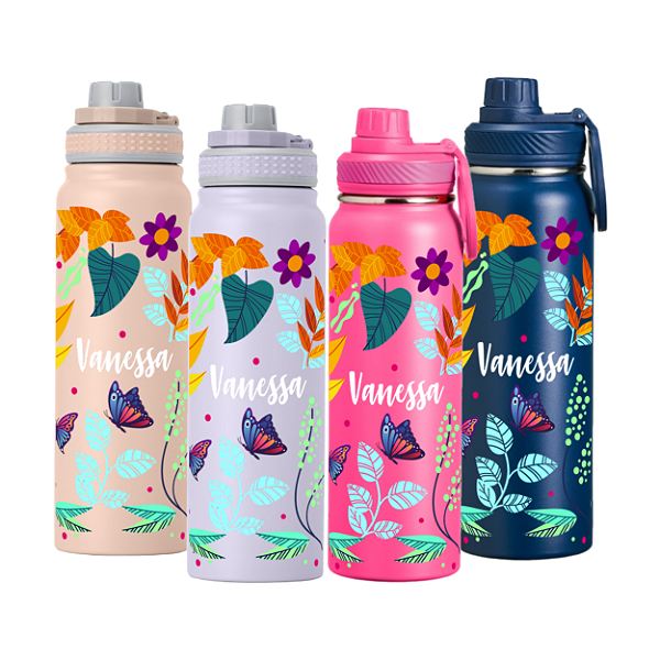 Garrafa Térmica Floral borboleta - 850ml