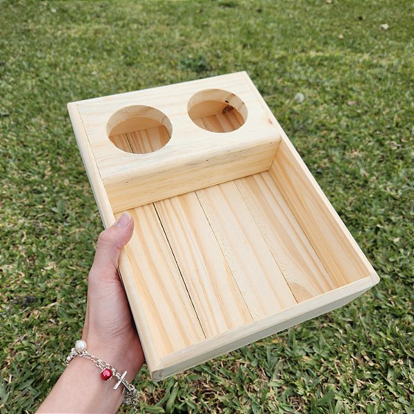 Caixa de Madeira Pinus para 2 Long Neck