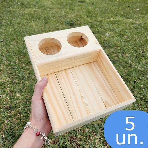 Kit 5un. Caixas de Madeira Pinus para 2 Long Neck