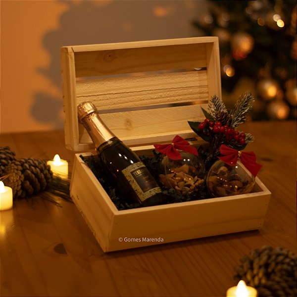 Caixa de Madeira Pinus com Tampa Ripada P 15x25x7cm