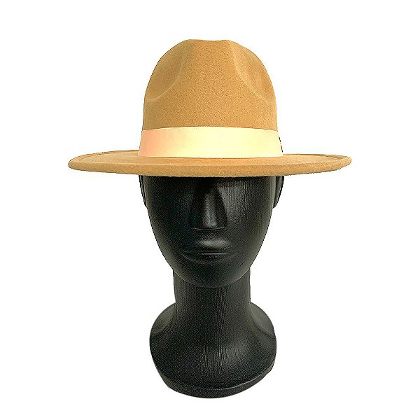 Chapéu Fedora Nude Faixa de Couro Rosê Loja Chapéu Premium Chapéu Premium Top Hats