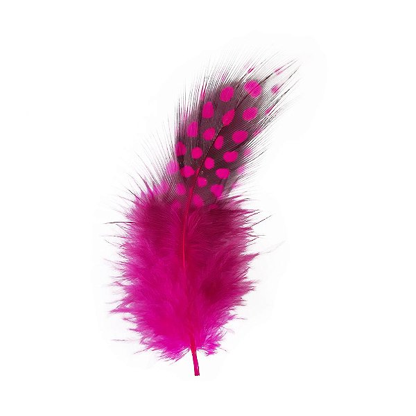 PENA PINK E PRETA BOLINHAS ROSA - COLEÇÃO PENAS