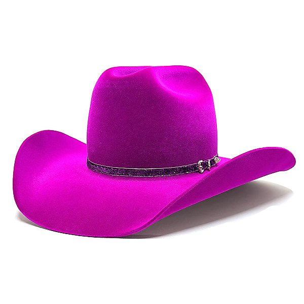 CHAPÉU COUNTRY FÚCSIA MODELO AMERICANO AVELUDADO UNISSEX