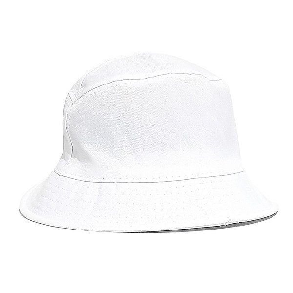 CHAPÉU BUCKET BRANCO ABA CURTA