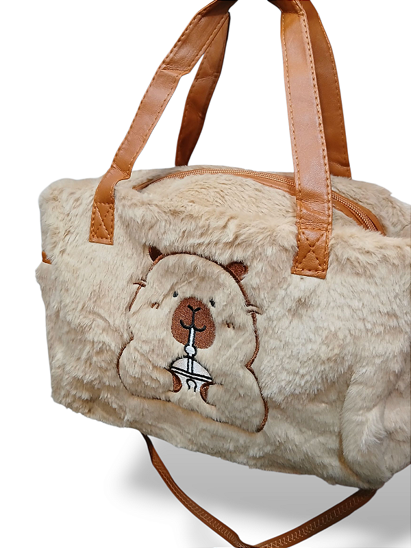 Bolsa Pelúcia Capivara Milkshake