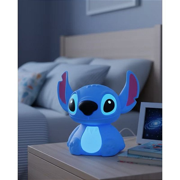 Luminária Stitch Maleável Troca Cor 14.5cm - Disney