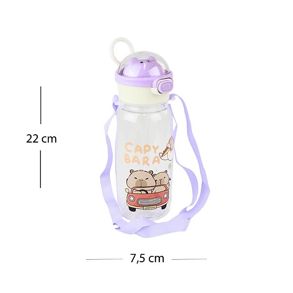 Garrafa de Plástico 730ml Capivara Rosa