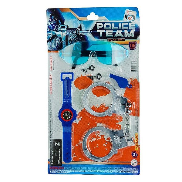 KIT Policial Infantil 06 Peças Police Team