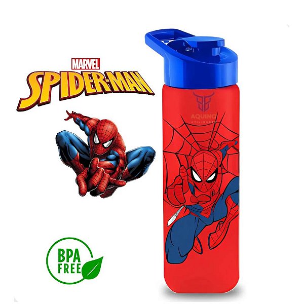 Garrafa de Plástico 700ml Squeeze Spiderman Vermelha