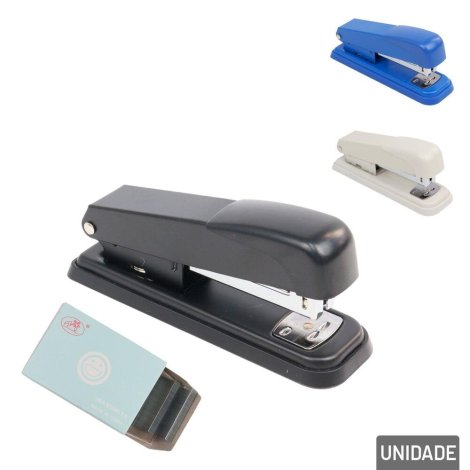 Grampeador de Mesa Plástico 26/6 com Grampos Color