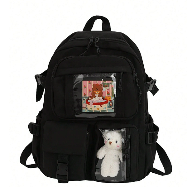 Mochila Feminina Escolar Passeio Coreano Grande Capacidade Com Chaveiro Impermeável