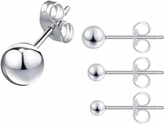 Brinco de bolinha 3mm em aço inoxidável 360L