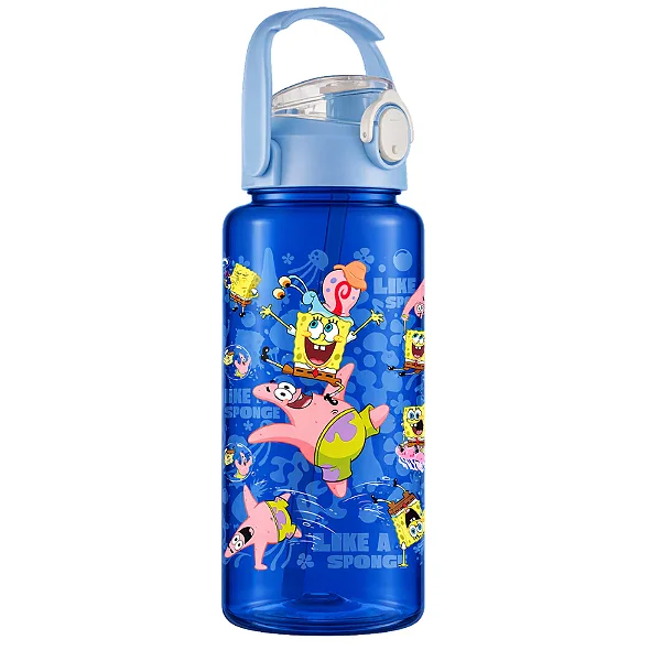 Squeeze Garrafa Pet Patrick Estrela Alga Bob Esponja 2L Azul