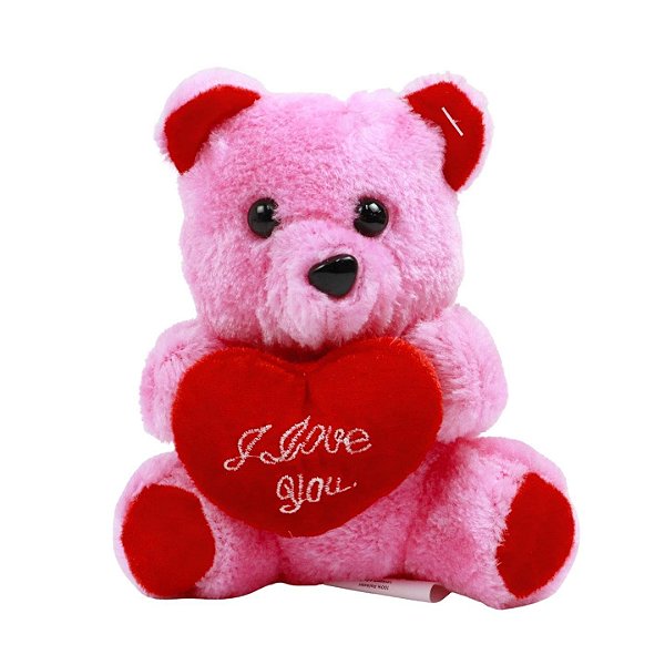 Urso de Pelúcia 17cm com Coração