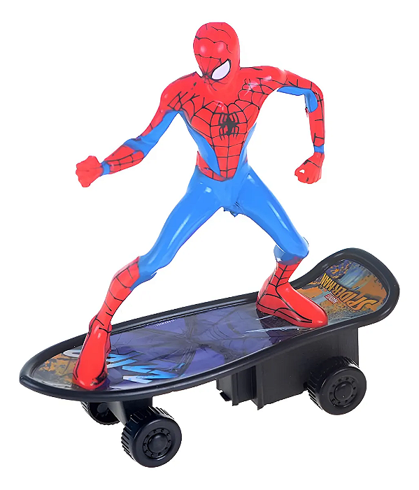 Homem Aranha Boneco Skate Fricção Spider Man Marvel Disney Vermelho