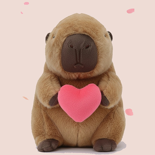 Pelúcia Capivara com coração 25 cm