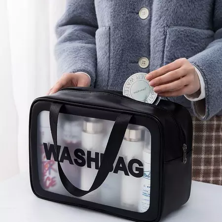 Necessaire Maquiagem Transparente WashBag A Prova De Água