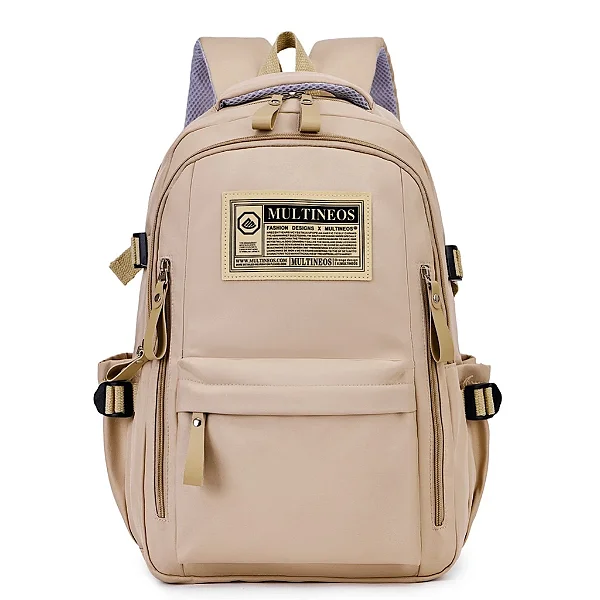 Mochila Feminina Masculina Para Escolar Grande Delicada Costurada Reforçada Nylon Resistente Multineos