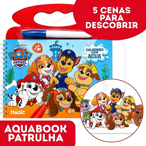 Livro de Colorir com Água - Aquabook Patrulha