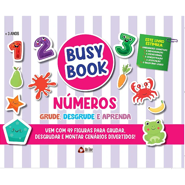 Busy Book Números Grude, Desgrude e Aprenda