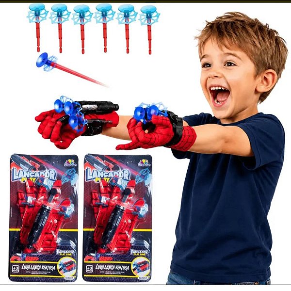 Luva Lança Teia Brinquedo Homem Aranha Infantil Luva Solta Teia