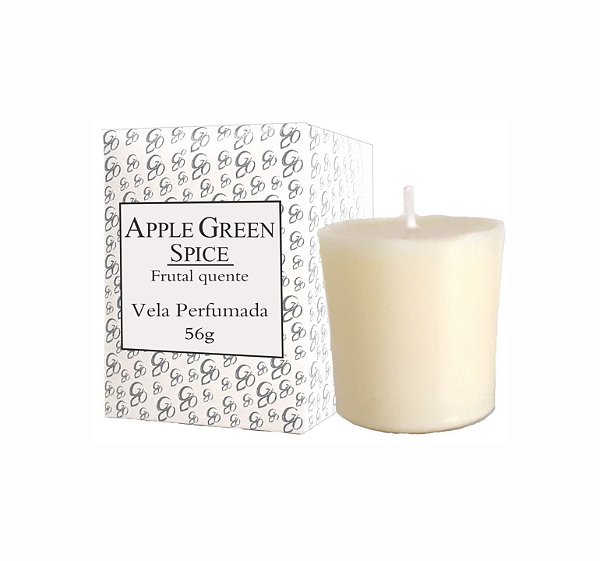 Vela Aromática de Ambientes Greenone 56g Branca - Apple Green Spice
