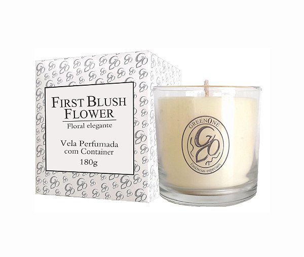 Vela Aromática de Ambientes Greenone 180g Branca c/ copo - First Blush Flower