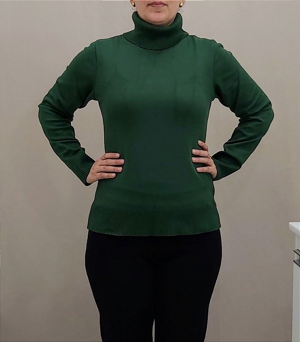 Blusa verde militar gola role