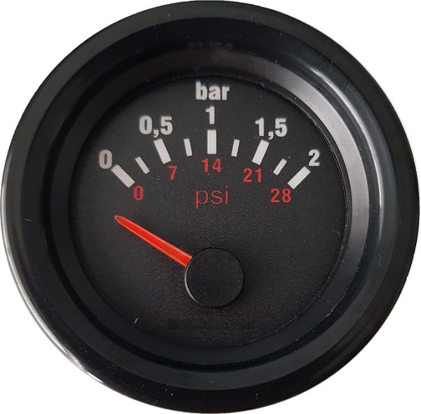 Indicador de Pressão do Turbo 0-2 bar / Preto - 24V Náutico