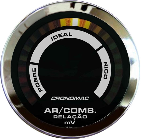 Hallmeter 52mm Faixa Cromado Preto| Cronomac