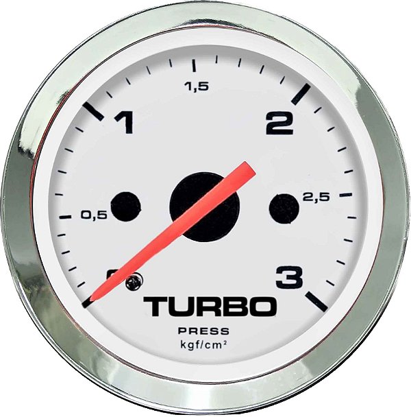 Manômetro Turbo 3KGF/CM² ø52mm Cromado/Branco | Cronomac