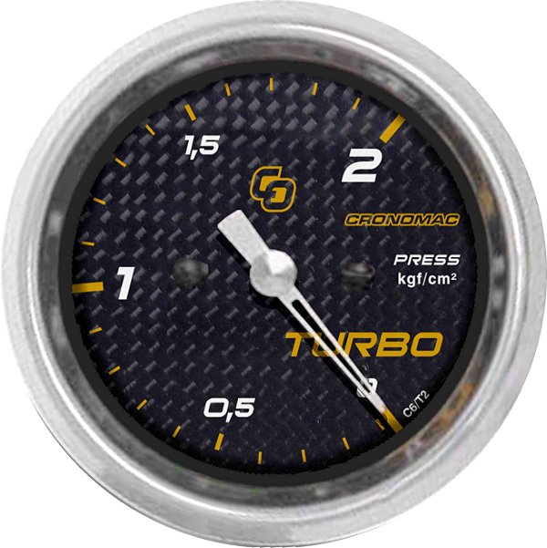 Manômetro Turbo 2KGF/CM² ø60mm Carbono | Cronomac