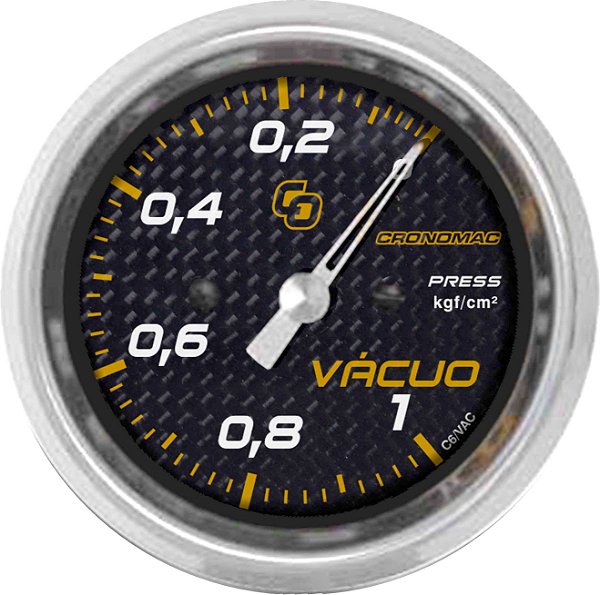 Vacuômetro ø60mm 1KG Carbono | Cronomac