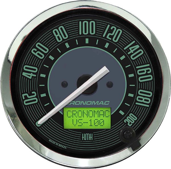 Velocímetro 200km/h ø100mm Eletrônico Fusca Verde | Cronomac