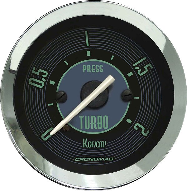 Manômetro Turbo 2KGF/CM² ø52mm Fusca Verde | Cronomac