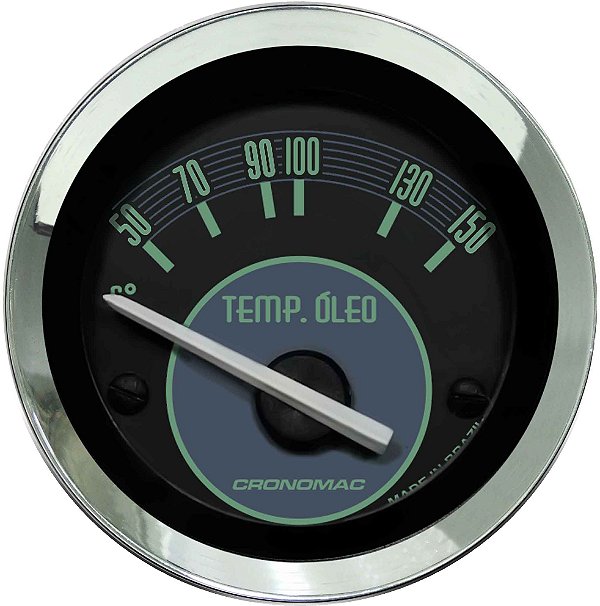 Termômetro Óleo ø52mm 12V com Sensor Fusca Verde | Cronomac