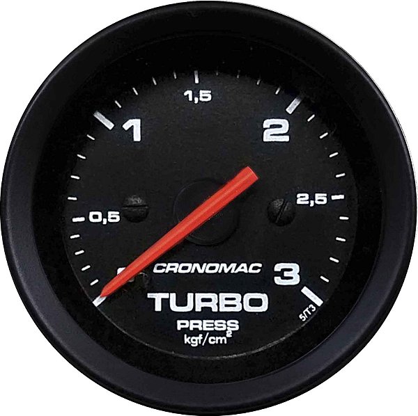 Manômetro Turbo 3KGF/CM² ø52mm Street/Preto | Cronomac