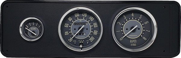 Painel de Kombi com 3 Instrumentos VELOCÍMETRO ODOM DUPLO E SINALEIRA / CONTAGIRO / NÍVEL DE COMBUSTÍVEL - VW RETRÔ BEGE - CRONOMAC