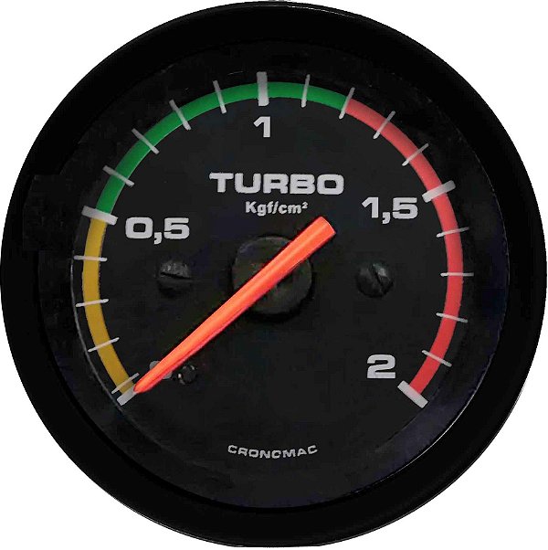 Manômetro Turbo 2KGF/CM² COM FAIXA ø52mm Street/Preto | Cronomac