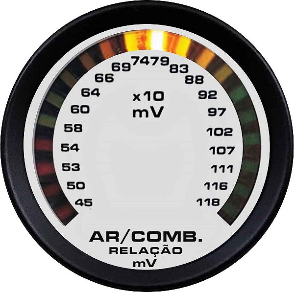 Hallmeter 52mm Milivolt Street/Branco| Cronomac