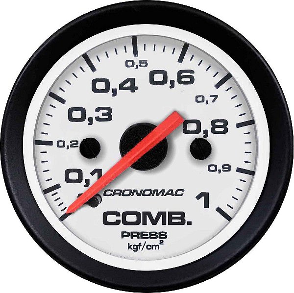 Manômetro Combustível 1KGF/CM² ø52mm Street/Branco | Cronomac