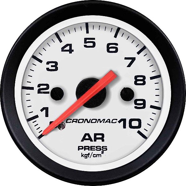 Manômetro de Ar 10KGF/CM² ø52mm Street/Branco| Cronomac