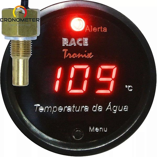 Medidor Temperatura da Água Digital 52mm Display Vermelho COM Sensor TH10