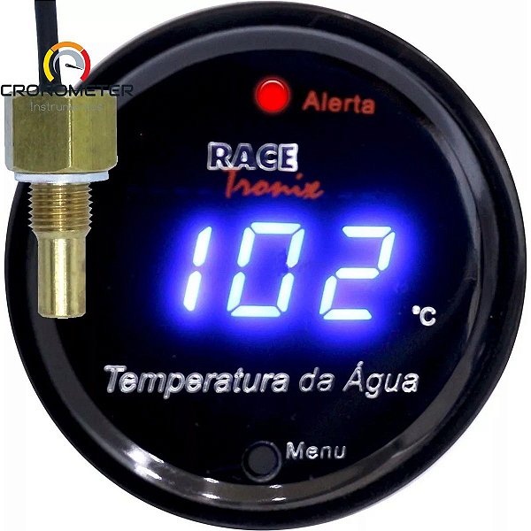 Medidor Temperatura da Água Digital 52mm Display Azul COM Sensor TH90