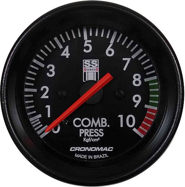 Manômetro Combustível 10KGF/CM² Mecânico ø60mm Opala SS Series | Cronomac