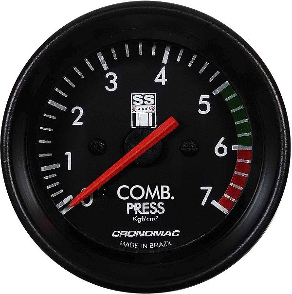 Manômetro Combustível 7KGF/CM² Mecânico ø60mm Opala SS Series | Cronomac